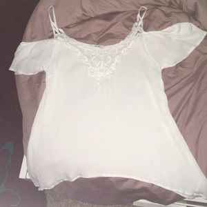 White Acemi off the shoulder tank top
